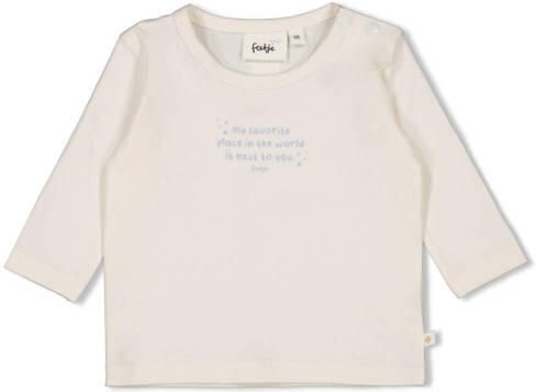 Feetje longsleeve The Magic is in You ecru Stretchkatoen Ronde hals