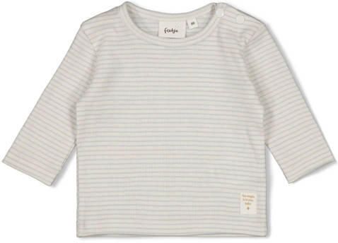 Feetje longsleeve The Magic is in You offwhite blauw Jongens Stretchkatoen Ronde hals