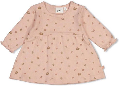 Feetje midi jurk Fall in Love lichtroze Meisjes Katoen Ronde hals Bloemen