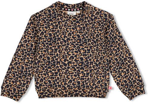 Feetje oversized sweater City Chic beige zwart Meisjes Stretchkatoen Ronde hals