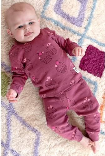 Feetje pyjama met hartjes paars roze Meisjes Katoen Ronde hals All over print - Foto 2