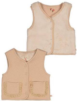 Feetje reversible gilet Forest Garden beige Meisjes Katoen Ronde hals