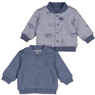 Feetje reversible jas Breakfast Buddy blauw Jongens Katoen-polyester Ronde hals