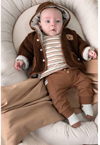 Feetje reversible jas Tiny Timber Tales bruin grijs melange Jongens Teddy Capuchon - Foto 3