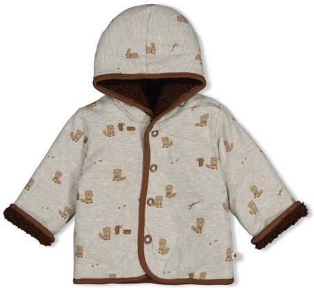 Feetje reversible jas Tiny Timber Tales bruin grijs melange Jongens Teddy Capuchon - Foto 2