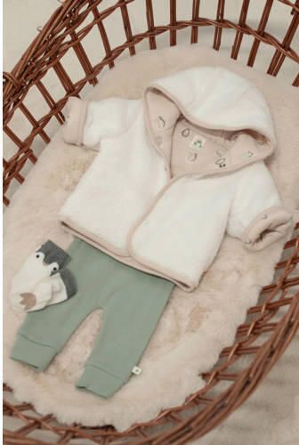 Feetje reversible teddy winterjas Penguin Cuddles offwhite zand Ecru - Foto 3