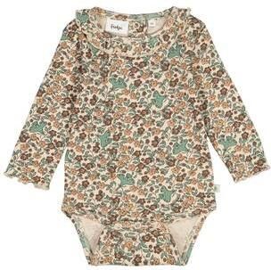 Feetje romper Lucky Bloombird beige groen bruin Meisjes Stretchkatoen Ronde hals