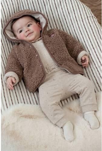 Feetje romper My Little Love met hartjes en ruches taupe bordeaux Bruin Meisjes Stretchkatoen Ronde hals - Foto 2