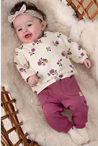 Feetje sweater Afternoon Tea ecru roze Meisjes Stretchkatoen Ronde hals - Foto 3