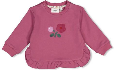 Feetje sweater Afternoon Tea fuchsia Roze Meisjes Stretchkatoen Ronde hals
