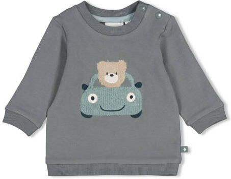 Feetje sweater Beep groen mintgroen taupe Jongens Stretchkatoen Ronde hals