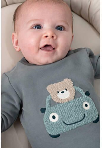 Feetje sweater Beep groen mintgroen taupe Jongens Stretchkatoen Ronde hals - Foto 3