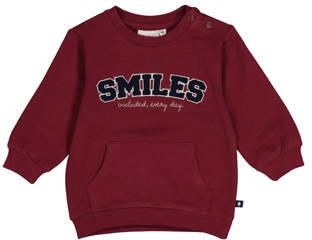 Feetje sweater Built for Fun met tekst bordeaux Rood Tekst