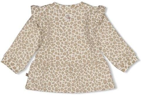 Feetje sweater Dress to Impress ecru lichtbruin Meisjes Katoen-polyester Ronde hals