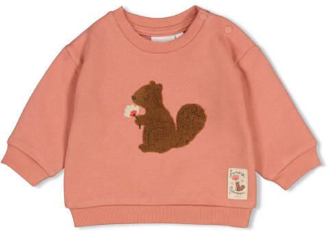Feetje sweater Forest Garden zalm Roze Printopdruk