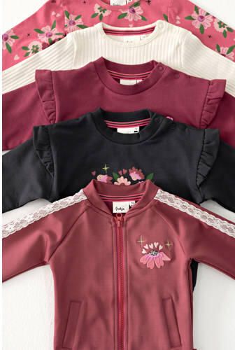 Feetje sweater Moon Flower donkerblauw roze Printopdruk - Foto 2