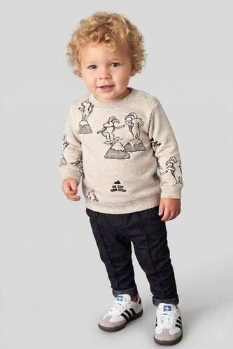 Feetje sweater Mountain Top ecru grijs Jongens Katoen-polyester Ronde hals