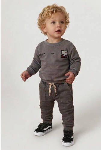 Feetje sweater Mountain Top grijs Jongens Katoen Ronde hals Backprint
