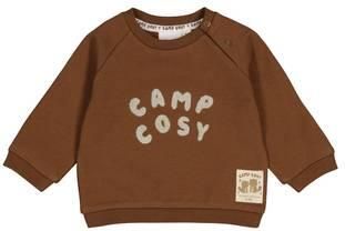 Feetje sweater Tiny Timber Tales bruin Tekst