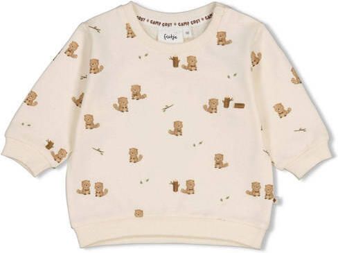 Feetje sweater Tiny Timber Tales ecru Dierenprint