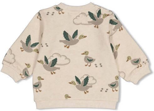 Feetje sweater Wiggle and Waddle beige groen Jongens Katoen-polyester Ronde hals - Foto 2