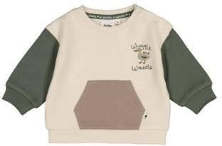 Feetje sweater Wiggle and Waddle ecru groen Jongens Katoen Ronde hals