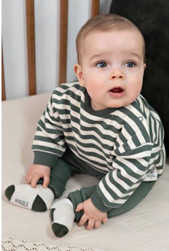 Feetje sweater Wiggle and Waddle groen ecru Jongens Katoen-polyester Ronde hals - Foto 2