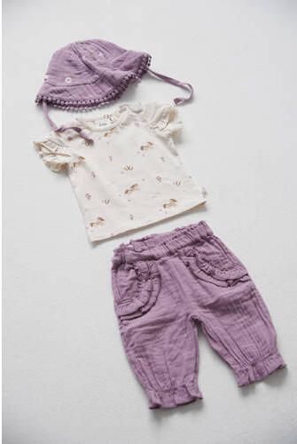 Feetje T-shirt Flower Ranch ecru Meisjes Katoen Dierenprint