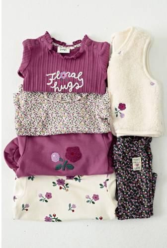 Feetje teddy gilet Afternoon Tea creme berry lila Ecru Bloemen - Foto 2