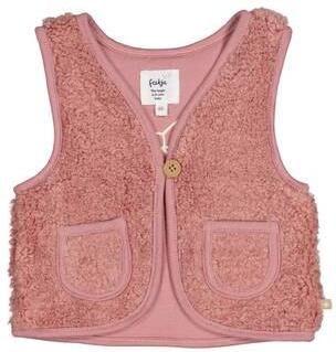 Feetje teddy gilet Dress to Impress roze Effen