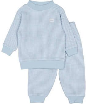 Feetje wafel pyjama lichtblauw Katoen Ronde hals Streep