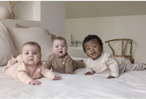 Feetje Wafel pyjama oudroze wit Katoen Ronde hals Streep - Foto 3