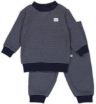 Feetje Wafel pyjama royal blue wit Blauw Katoen Streep