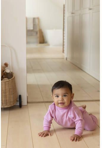 Feetje Wafel pyjama roze melange wit Katoen Ronde hals - Foto 3