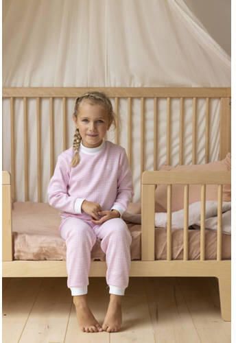 Feetje Wafel pyjama roze wit Katoen Ronde hals Streep - Foto 2