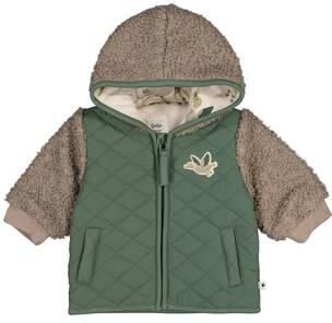 Feetje winterjas Wiggle and Waddle groen greige Jongens Bouclé Capuchon