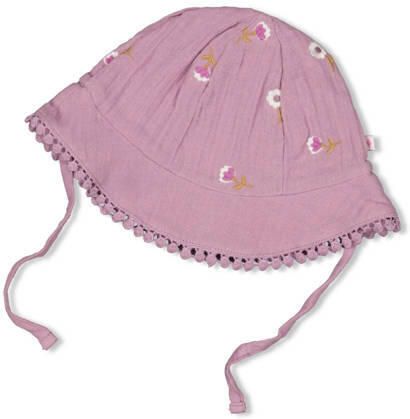 Feetje zonnehoed Flower Ranch violet Paars Meisjes Mousseline Bloemen maat 74-86