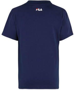 Fila T-shirt met logo donkerblauw Katoen Ronde hals Logo 110 116 - Foto 2
