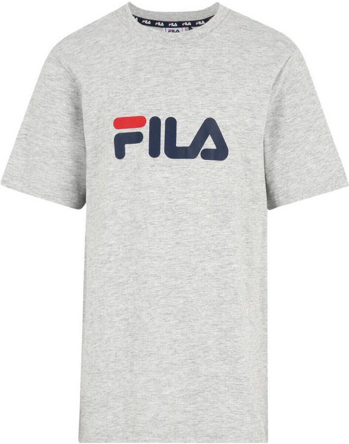 Fila T-shirt Solberg grijs melange Katoen Ronde hals Logo 146 152