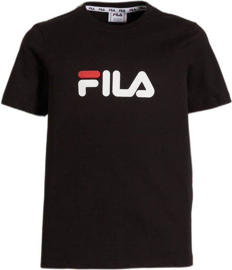 Fila T-shirt Solberg zwart Katoen Ronde hals Logo 146 152