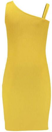 Frankie&Liberty jurk geel Meisjes Polyester Ronde hals Effen 188