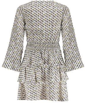 Frankie&Liberty jurk met all over print zwart wit Ecru Meisjes Viscose V-hals 152