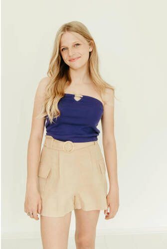 Frankie&Liberty regular fit chino short beige Korte broek Meisjes Viscose 140