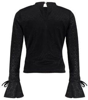 Frankie&Liberty top Karry met textuur zwart Meisjes Polyester Ronde hals 152