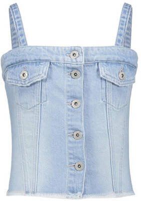 Frankie&Liberty top light blue denim Blauw Effen 152
