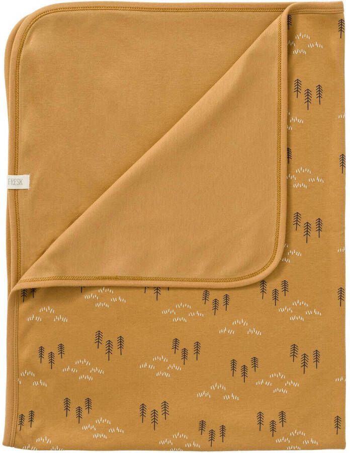 Fresk babydeken Woods spruce yellow Wikkeldeken Geel All over print