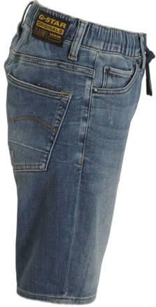 G-Star Raw 3301 slim pull up shorts denim short sun faded indigo destroyed Blauw Jongens Stretchdenim 140