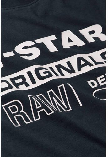 G-Star Raw longsleeve t-shirt l\s regular donkerblauw wit Jongens Katoen Ronde hals 152 - Foto 8