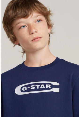 G-Star RAW Jongens Sweater Unbrushed Donkerblauw jongens