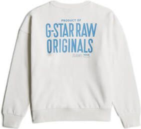 G-Star Raw sweater loose wit lichtblauw Effen 140 - Foto 2